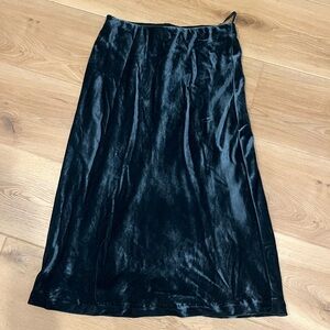 Anthropologie Maeve dark green Velvet Midi Skirt